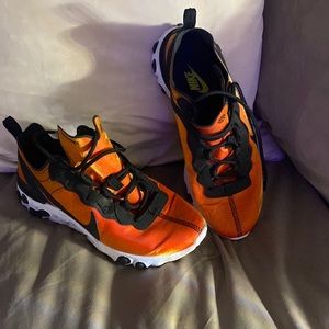 Metallic Orange/black Nike React sneakers